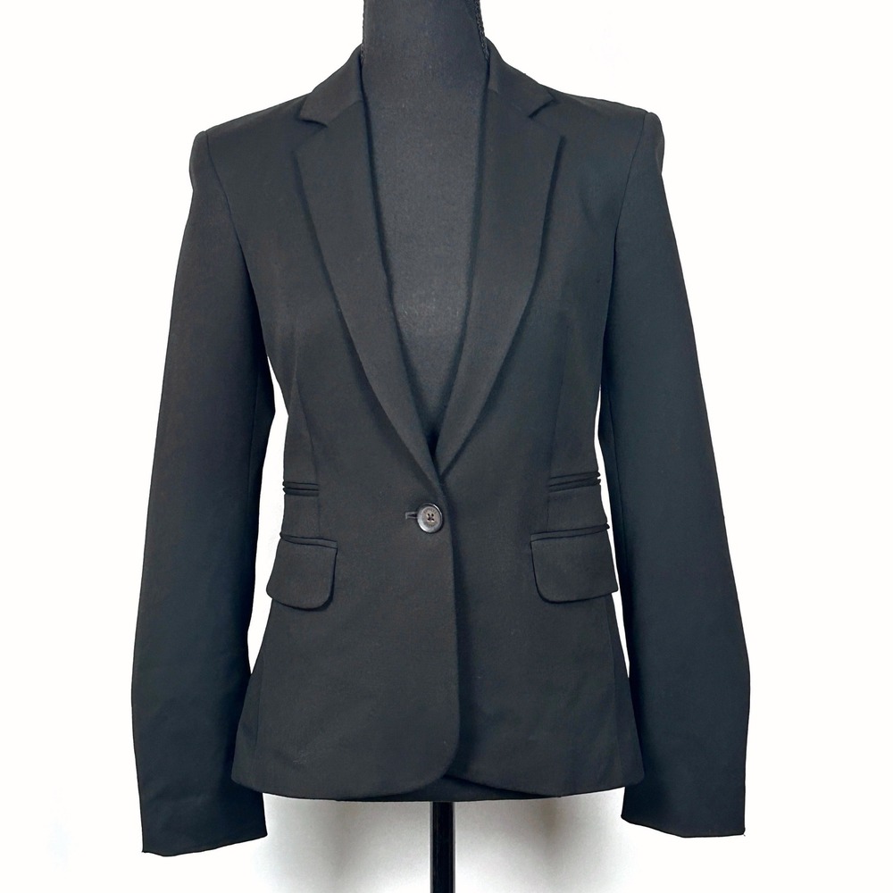 Express Columnist‎ 2pc Black Pant Suit Set Womens 2/2S Blazer Trousers Business